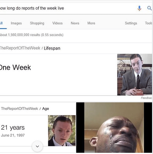 How long do reports of the week live