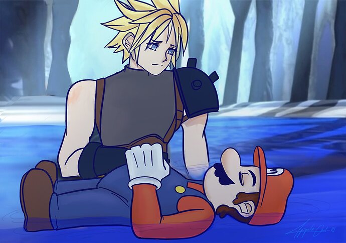 cloud x mario