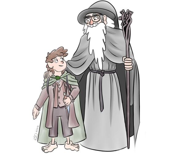 dipper_and_ford_cosplaying_frodo_and_gandalf_by_mayakaed_da37vfq-fullview