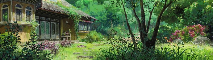Studio_Ghibli_Karigurashi_no_Arrietty_multiple_display_cottage_garden_artwork-169307