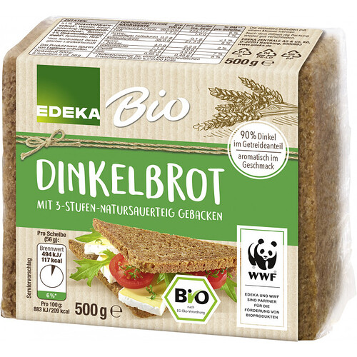 edeka bio dinkelbrot geschnitten 500g