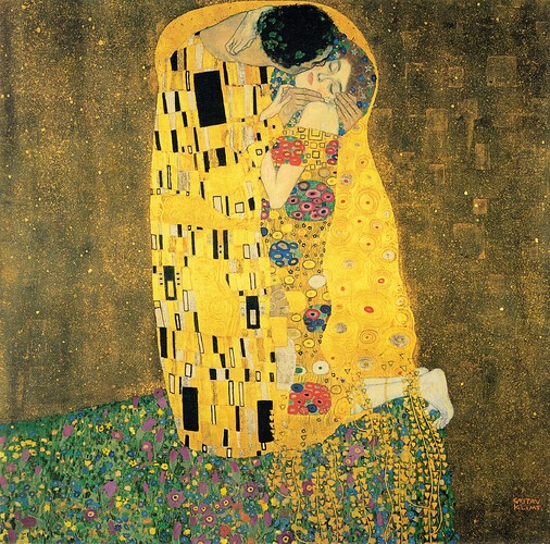 Artwork by Gustav Klimt in 1908 - Der Kuss