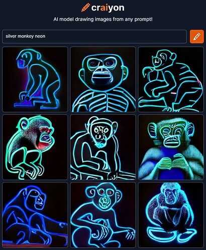 craiyon_185204_silver_monkey_neon