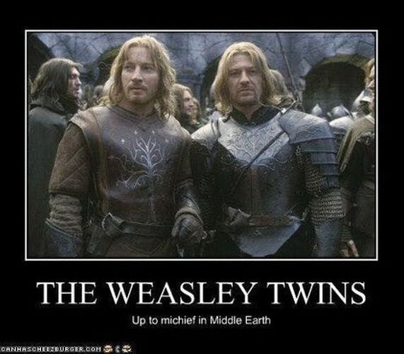 The-Weasley-Twins-Middle-Earth-Lord-Of-The-Rings-Harry-Potter-Meme