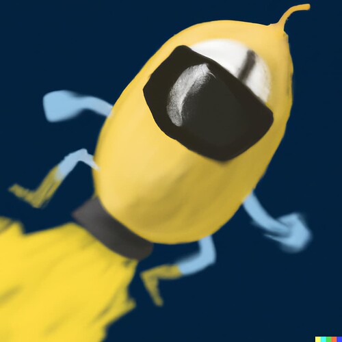 DALL·E 2022-07-19 20.49.24 - a rocket bean with a yellow helmet flying through space