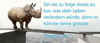 Sei nie zu feige etwas zu tun, was dein Leben verändern würde, denn es könnte deine grösste Chance sein