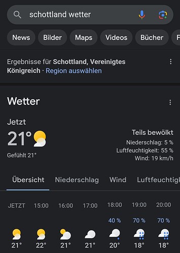 Wetter Schottland