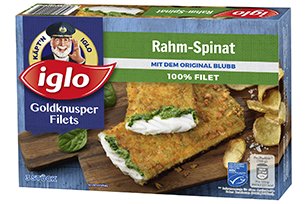 iglo-produktverpackung-goldknusper-filets-rahm-spinat-mit-dem-blubb