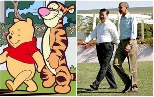 Screengrab-from-The-Daily-Telegraph-of-the-Winnie-the-Pooh-illustration-and-a-Reuters-photograph-of-Chinese-President-Xi-Jinping-and-US-President-Barack-Obama-in-2013.-Reuters